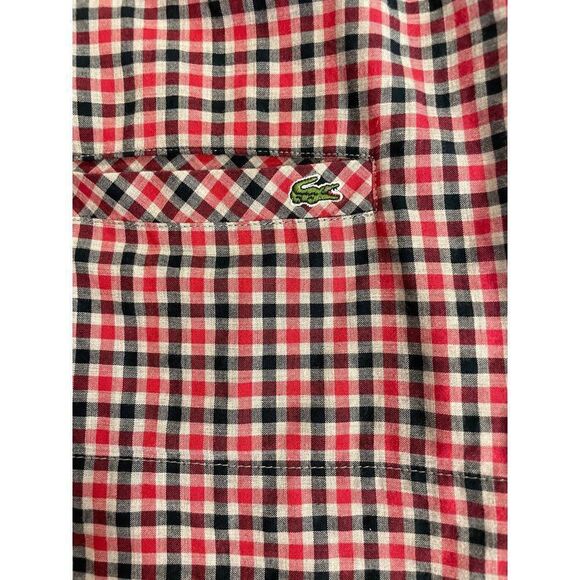 Lacoste Red Blue Plaid Tunic Top 38 US small 6 - Picture 4 of 5